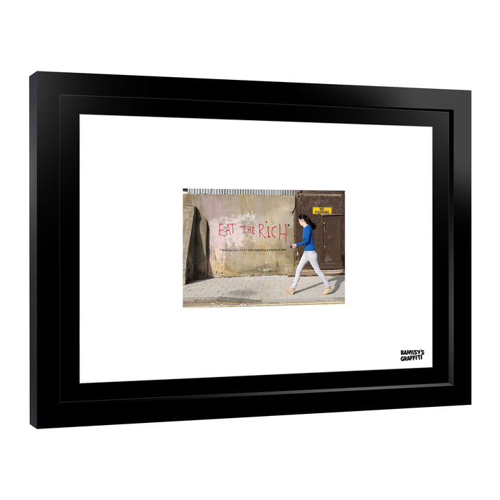 Eat the Rich, a framed print of Banksy's Graffiti-Homekor
