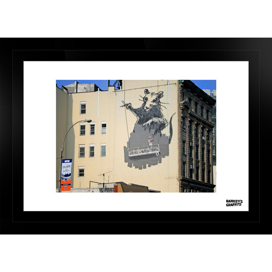 Gantry Rat, a framed print of Banksy's Graffiti-Homekor