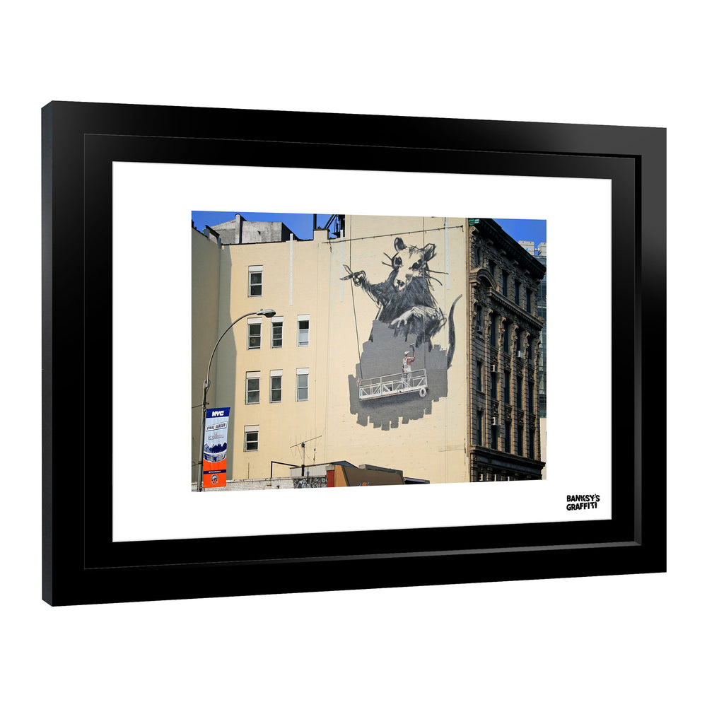 Gantry Rat, a framed print of Banksy's Graffiti-Homekor