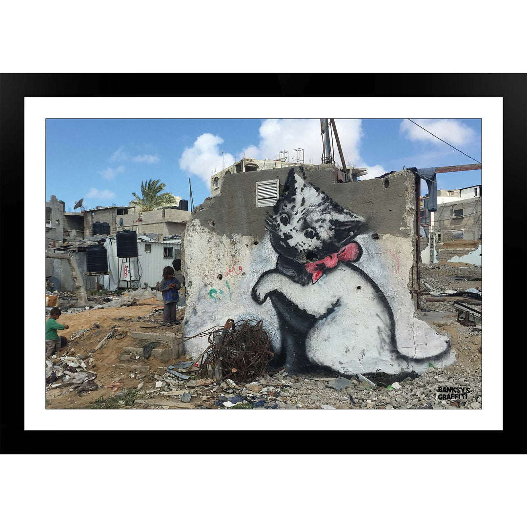 Gaza Kitten, a framed print of Banksy's Graffiti-Homekor