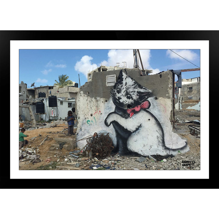 Gaza Kitten, a framed print of Banksy's Graffiti-Homekor