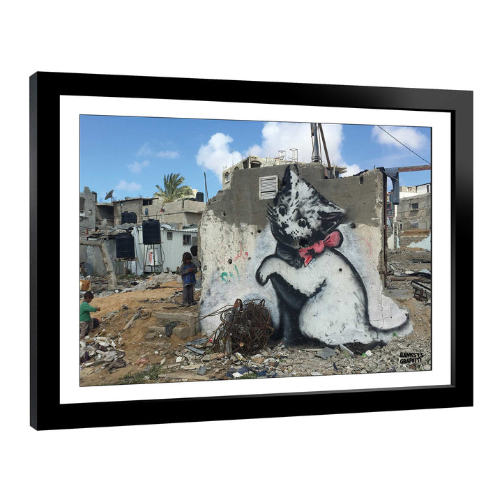 Gaza Kitten, a framed print of Banksy's Graffiti-Homekor