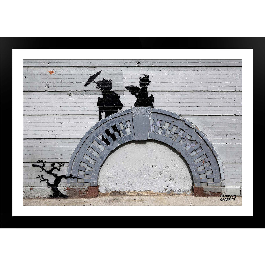 Japanese Ladies, a framed print of Banksy's Graffiti-Homekor