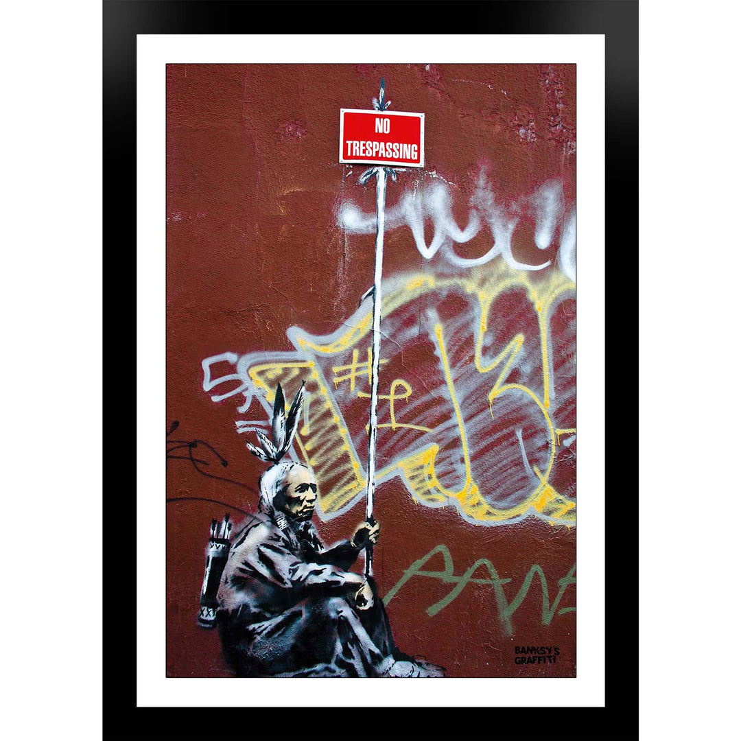 No Trespassing, a framed print of Banksy's Graffiti-Homekor