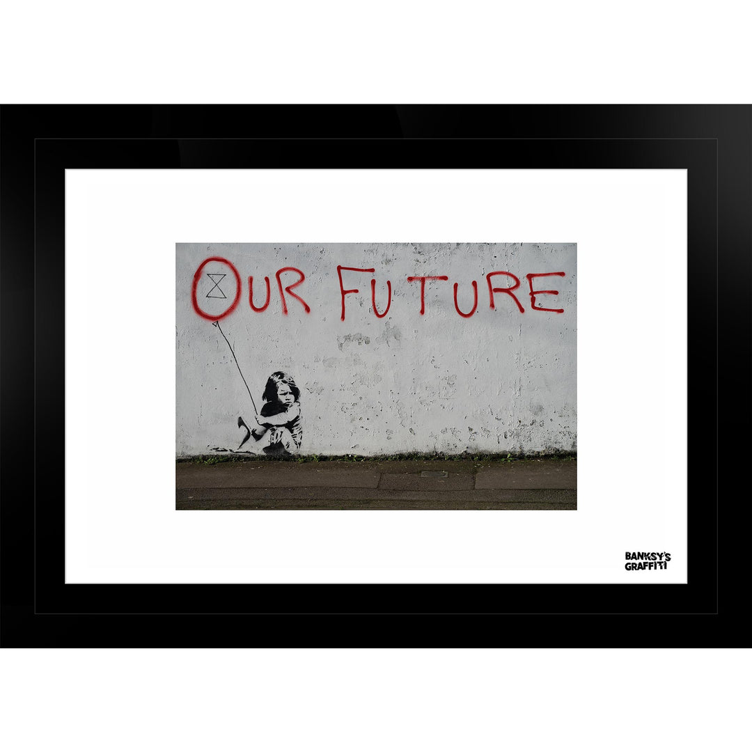 Our Future, a framed print of Banksy's Graffiti-Homekor
