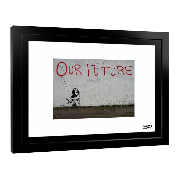 Our Future, a framed print of Banksy's Graffiti-Homekor