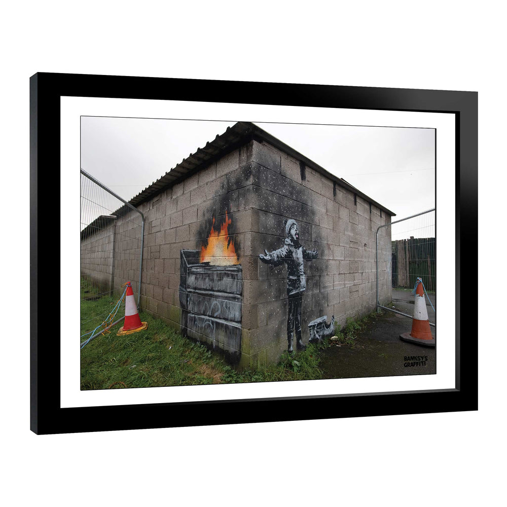Snowflake Boy, a framed print of Banksy's Graffiti-Homekor