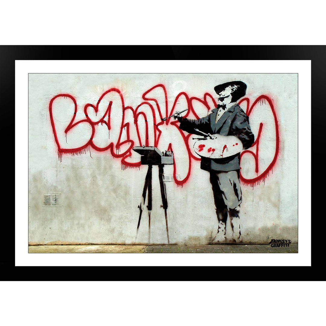 The Bubble Artist, a framed print of Banksy's Graffiti-Homekor
