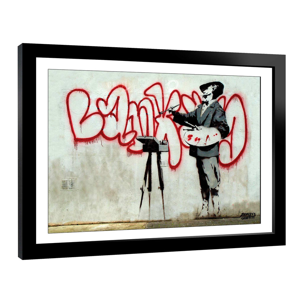 The Bubble Artist, a framed print of Banksy's Graffiti-Homekor