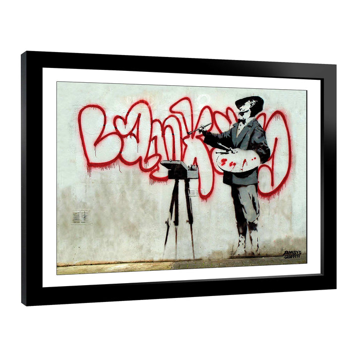 The Bubble Artist, a framed print of Banksy's Graffiti-Homekor