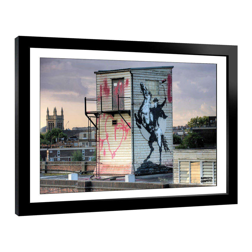 The Highway Man, a framed print of Banksy's Graffiti-Homekor