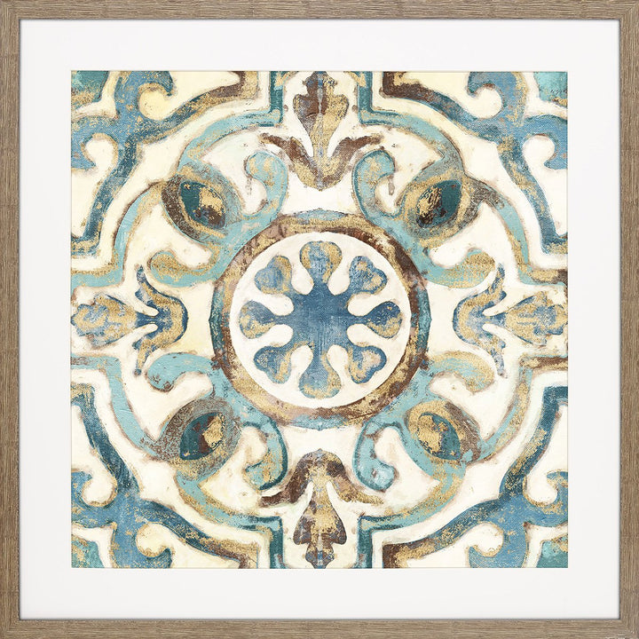 Boho geometric motif wall art.