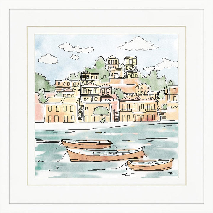 Coastal town wall art.