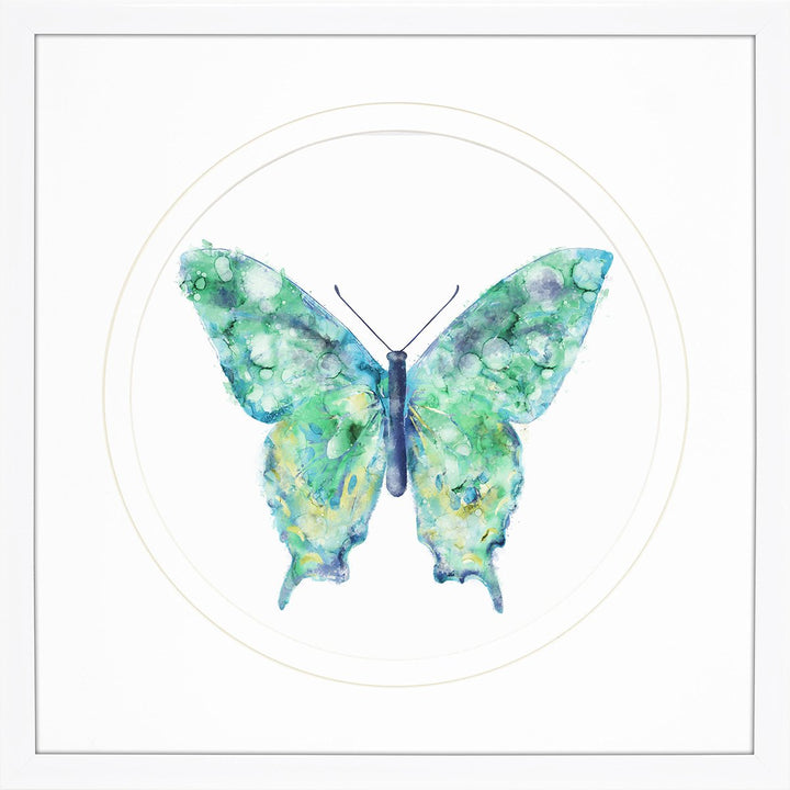 Green butterfly wall art.