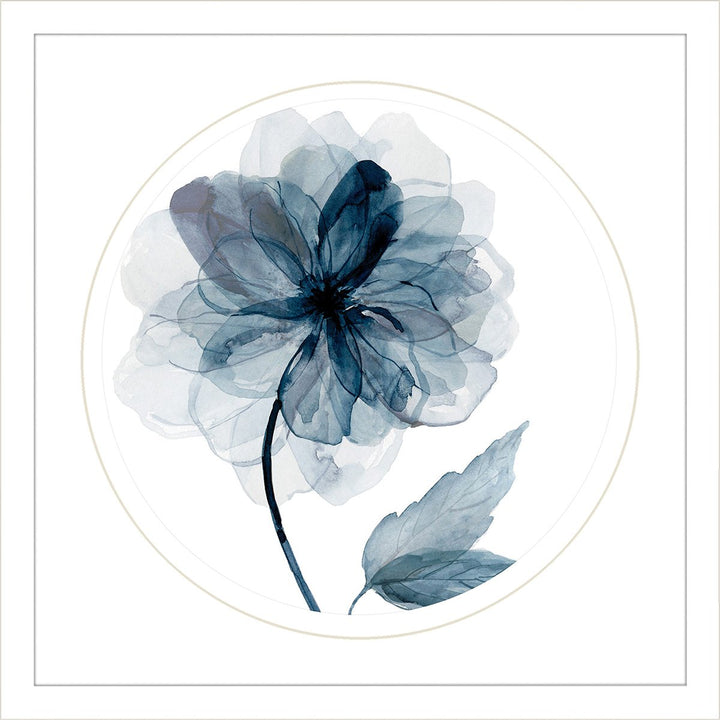 Indigo colored flower wall art.