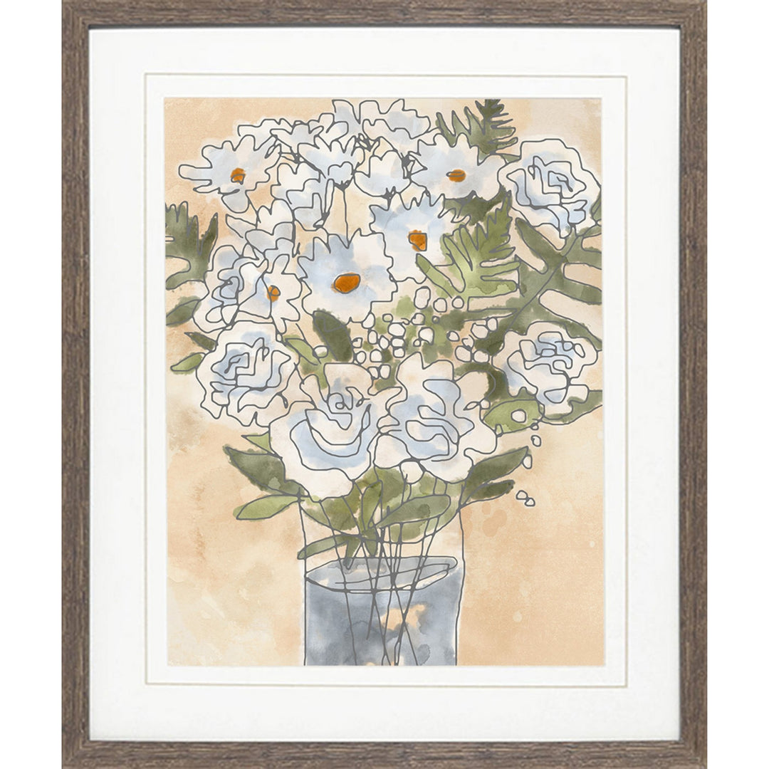 Watercolor flower vase wall art.