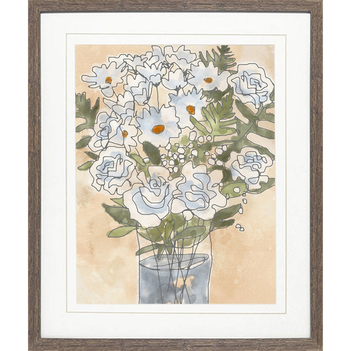 Watercolor flower vase wall art.