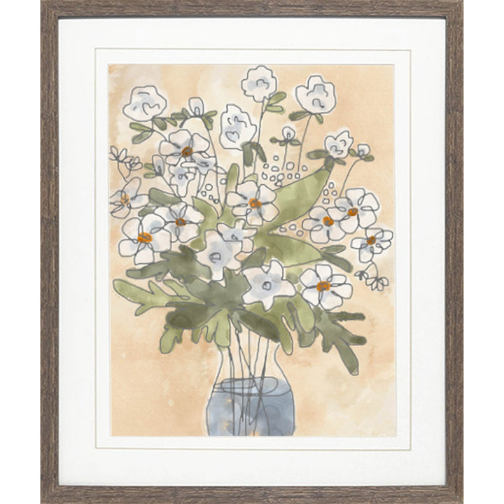 Watercolor flower vase wall art.