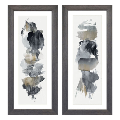 Modern abstract wall art with darker tones.
