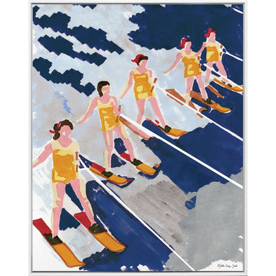 Women skiers wall art canvas.