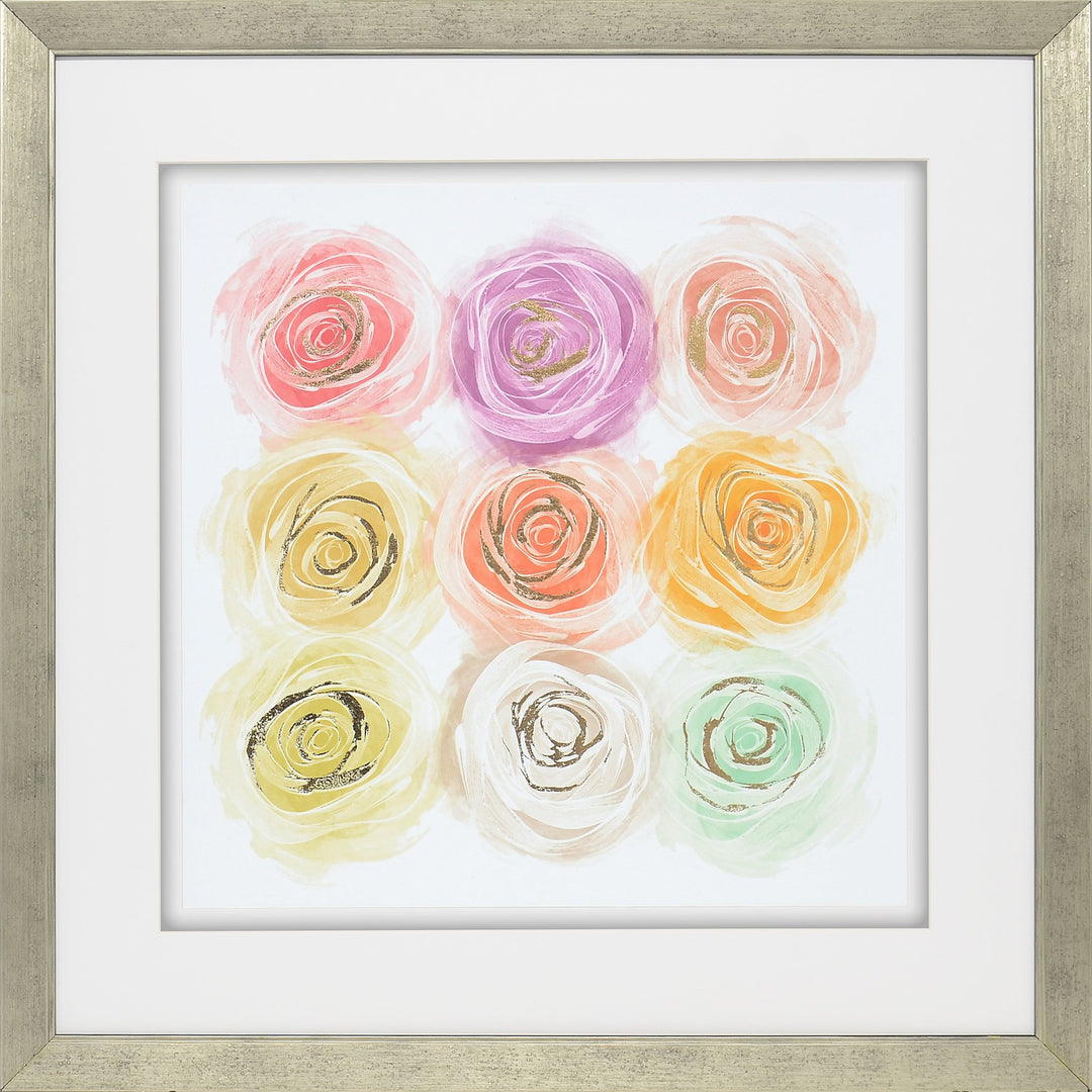 Colorful roses wall art print.