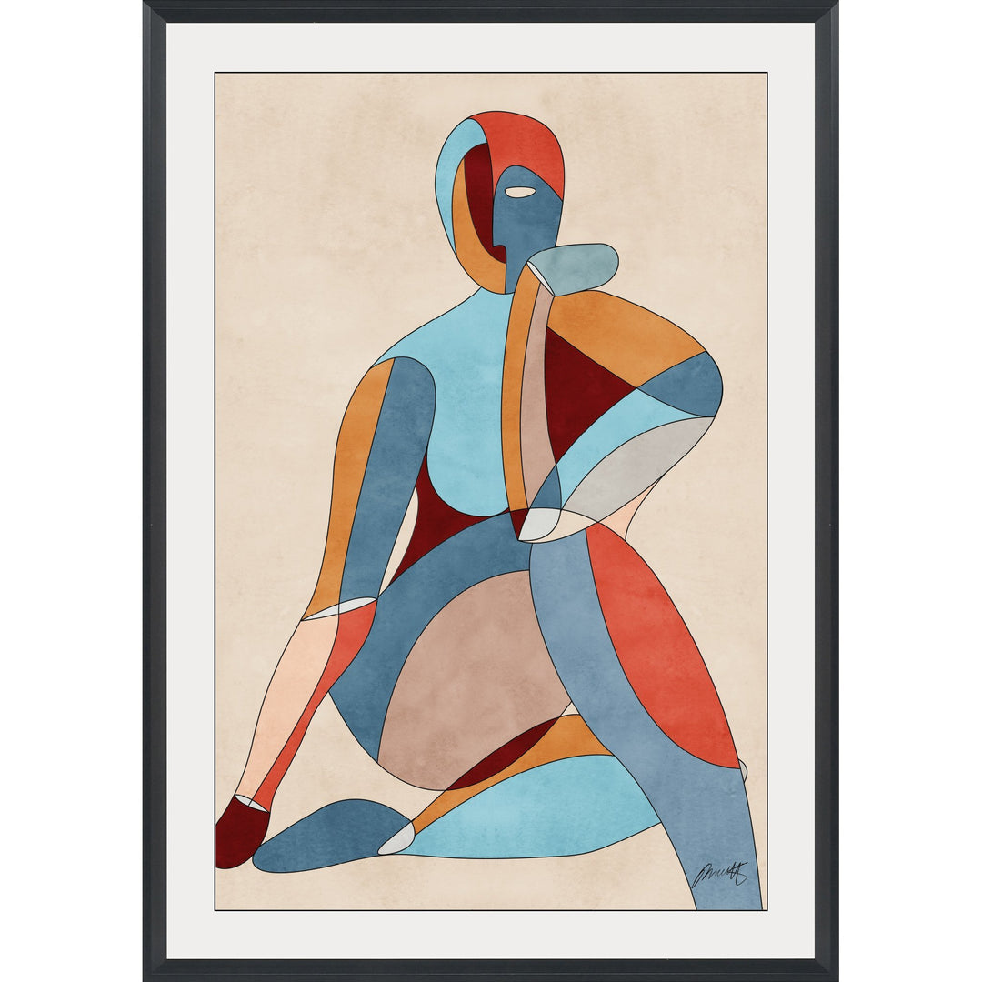 Abstract figure art framed.